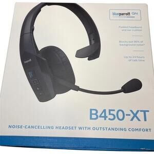 BlueParrott B450-XT Wireless Bluetooth Mono Headset w/ 96% Noise-Cancelling NEW